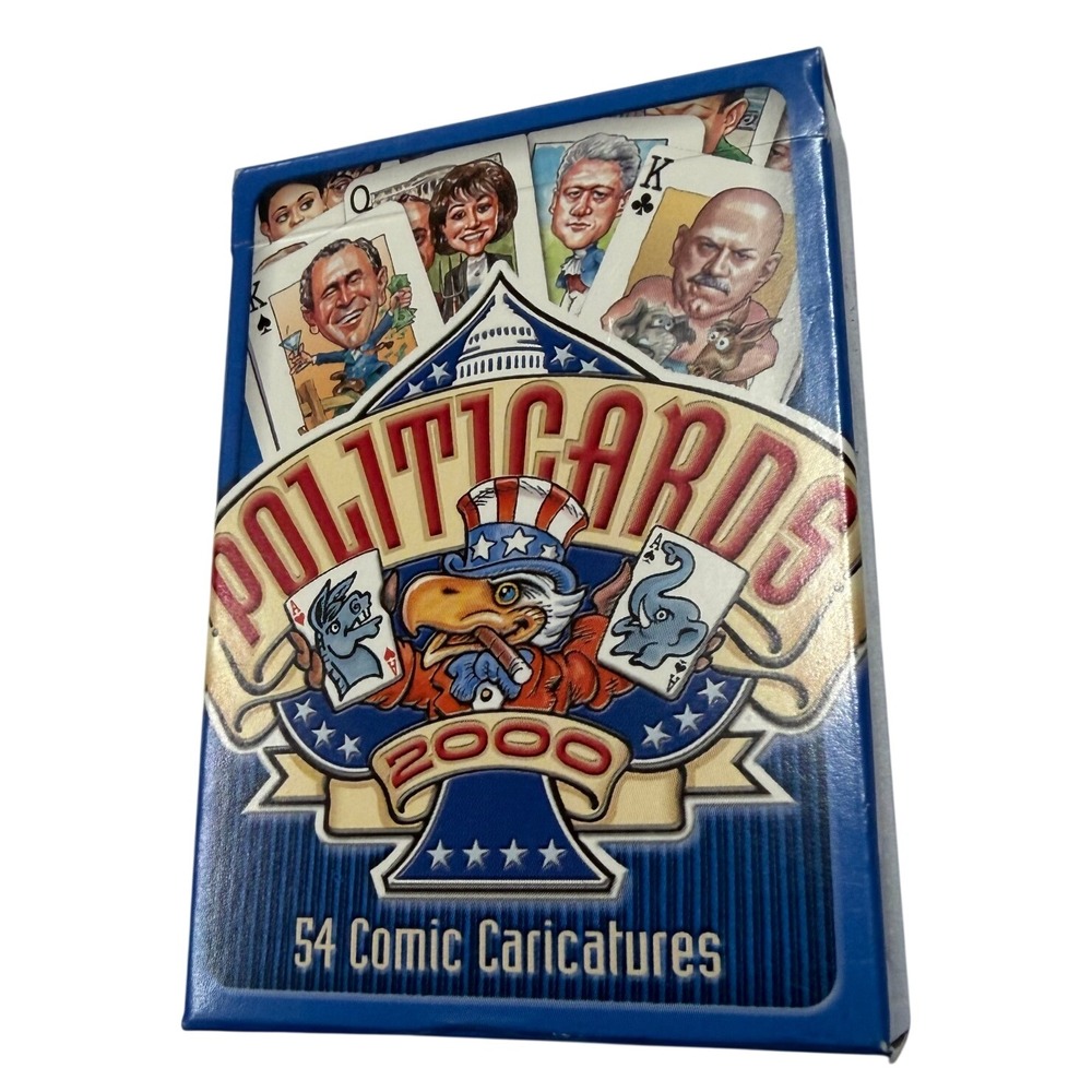 Politicards 2000 Playing Cards 54 Comic Caricatures Political Satire Deck